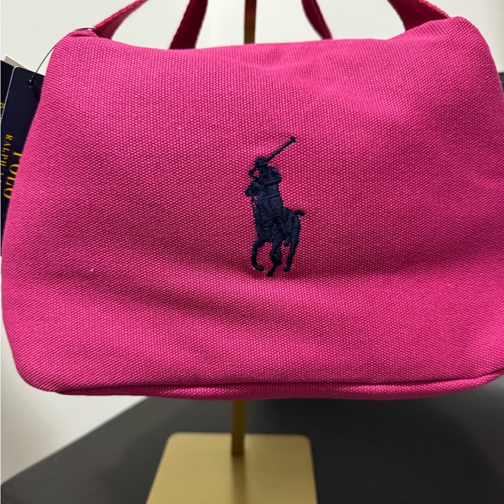 Ralph Lauren Pink Canvas Lunch Tote